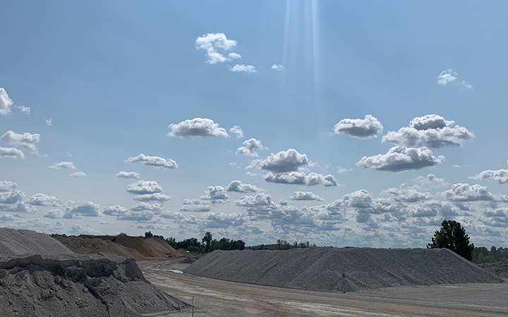 Heavy equipment earthmoving for construction site development